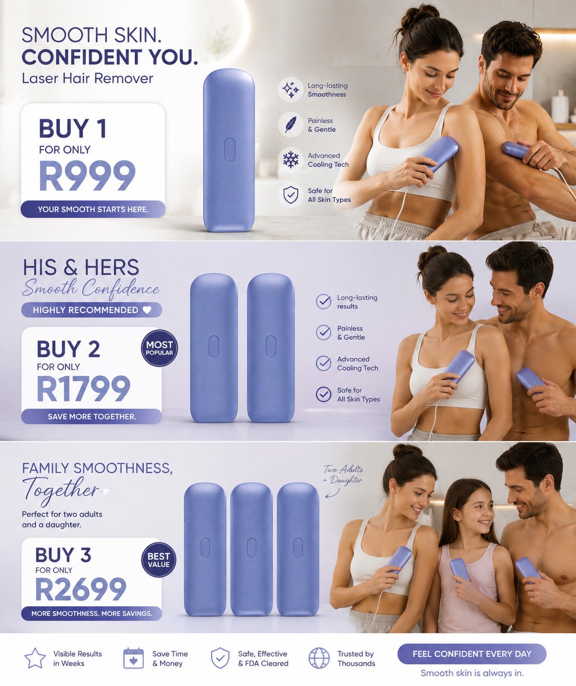 His &amp; Hers IPL Laser Hair Removal Duo